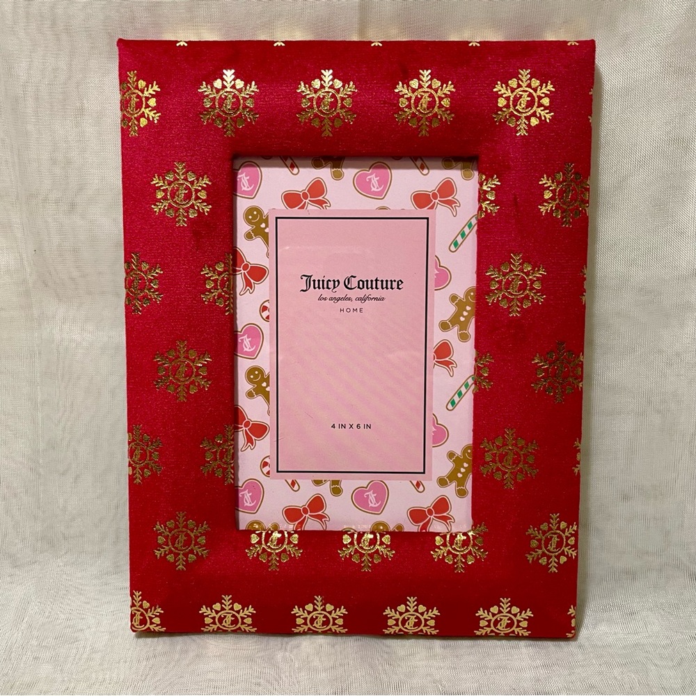 Juicy Couture Festive Red and Gold Velour Frame. New
